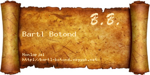 Bartl Botond névjegykártya